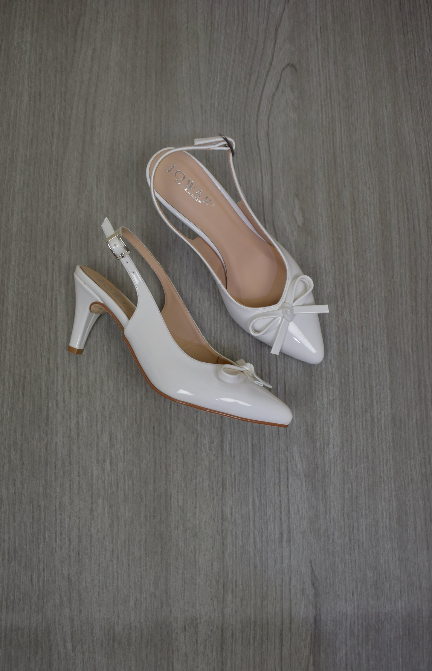 Stilettos RACHEL blanco charol taco 7