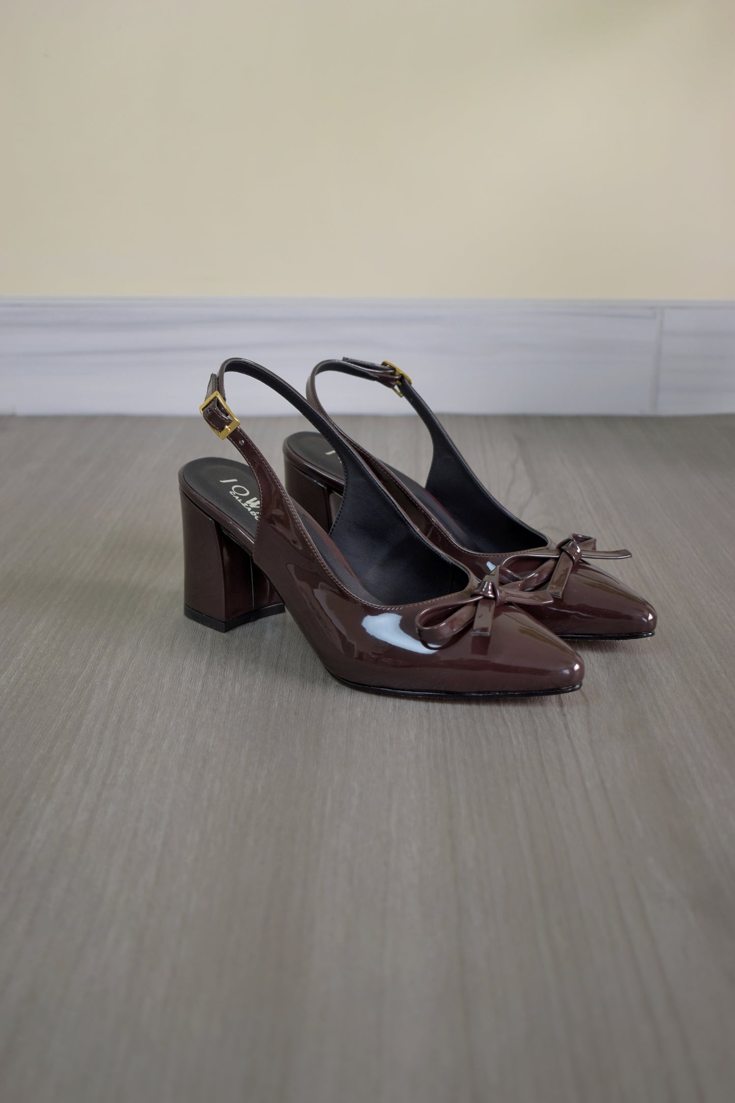 Stilettos RACHEL chocolate taco cuadrado