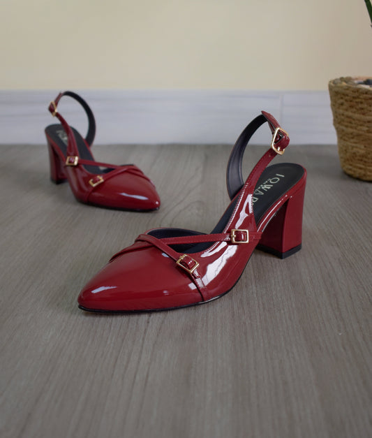 Stilettos HEIDY vino charol Taco 7C