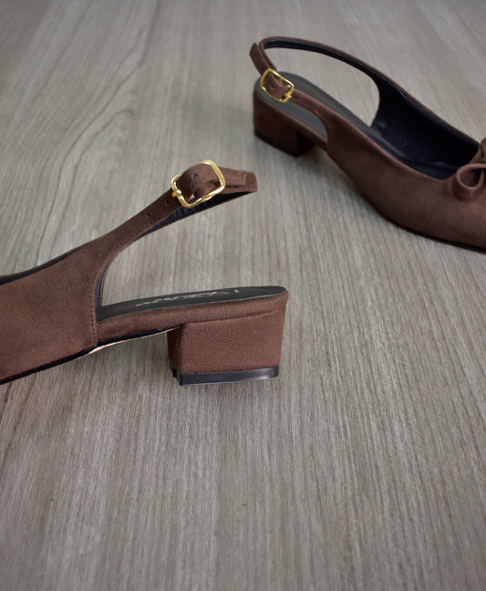 Stilettos RACHEL Square Sueder chocolate