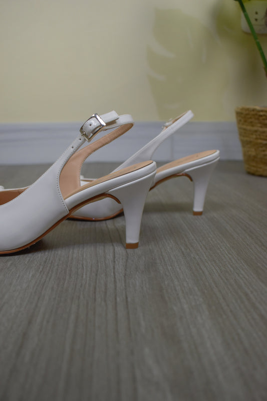 Stilettos RACHEL blanco charol taco 7