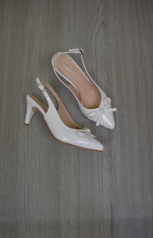 Stilettos RACHEL blanco charol taco 7