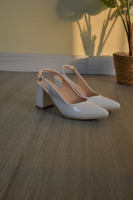Stilettos MILEY blanco charol