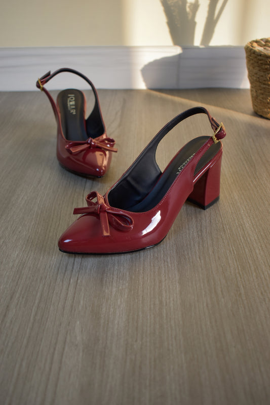 Stilettos RACHEL vino taco cuadrado