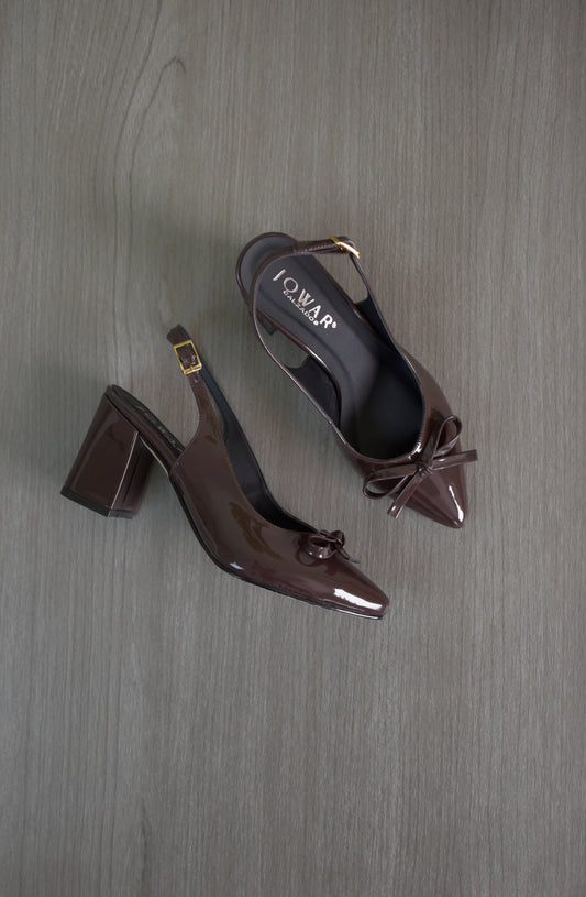Stilettos RACHEL chocolate taco cuadrado