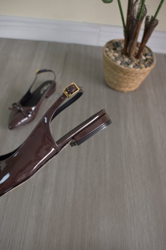Stilettos RACHEL chocolate charol  1cm