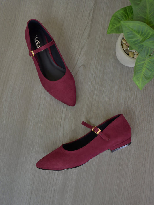 Ballet Flats Marian vino agamuzado