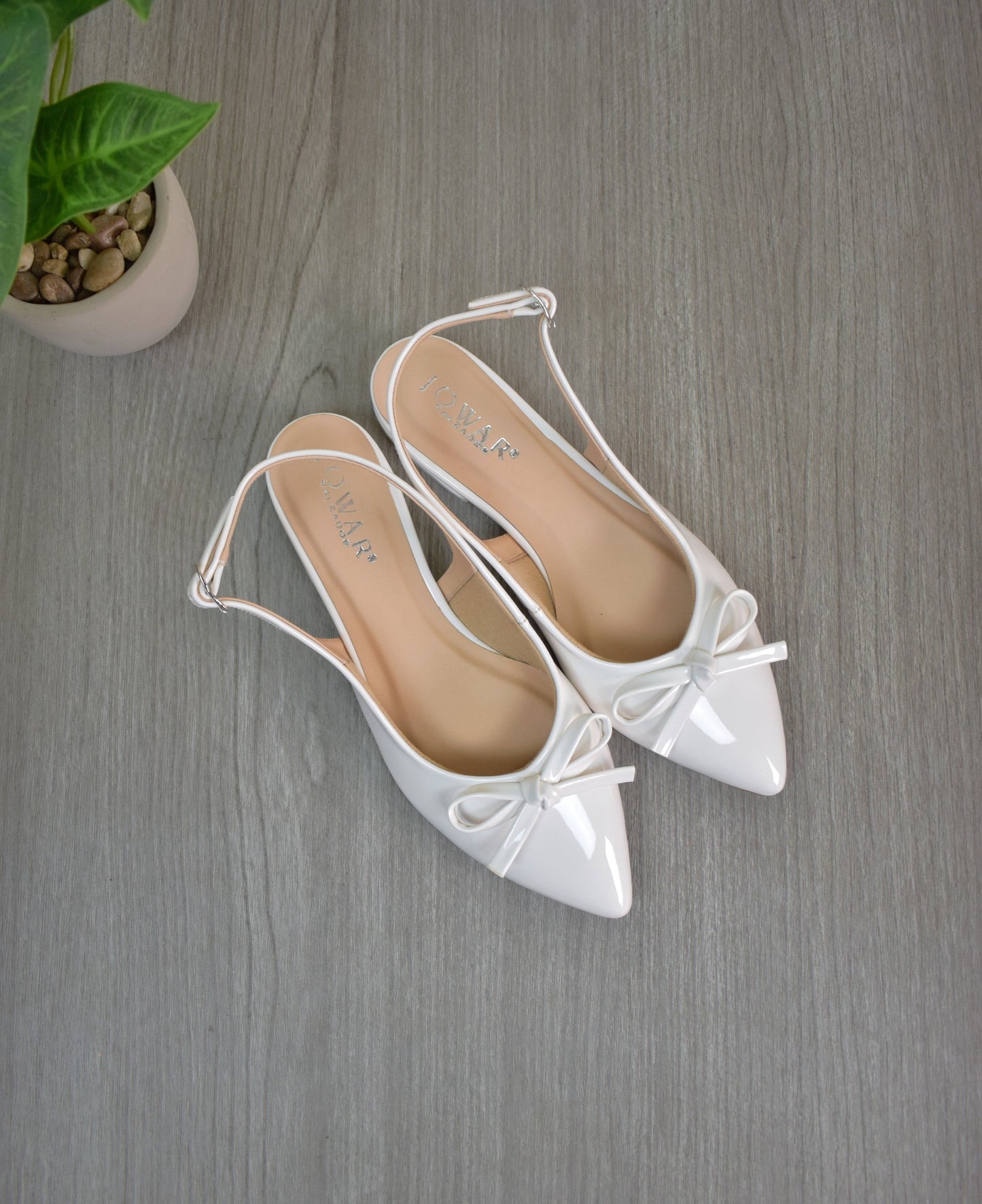 Stilettos RACHEL blanco charol  1cm