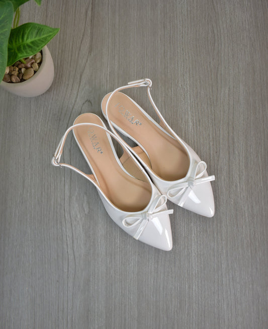 Stilettos RACHEL blanco charol  1cm