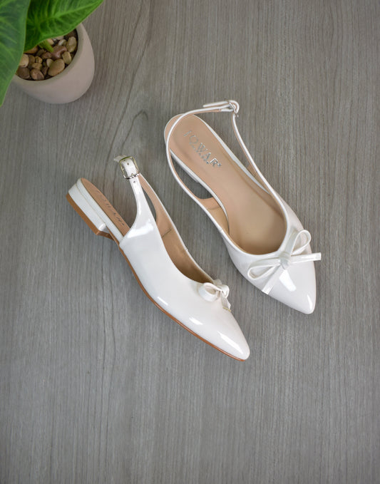 Stilettos RACHEL blanco charol 1cm