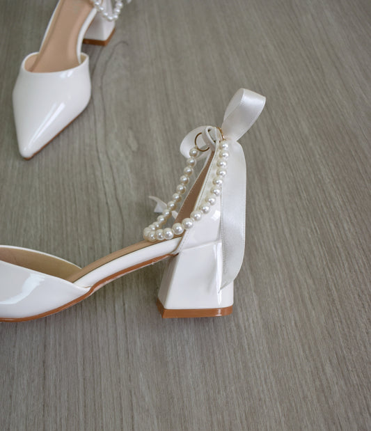 Stilettos DOVE blanco 2C Taco 5C