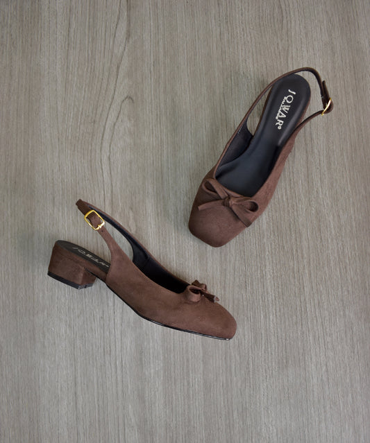 Stilettos RACHEL Square Sueder chocolate