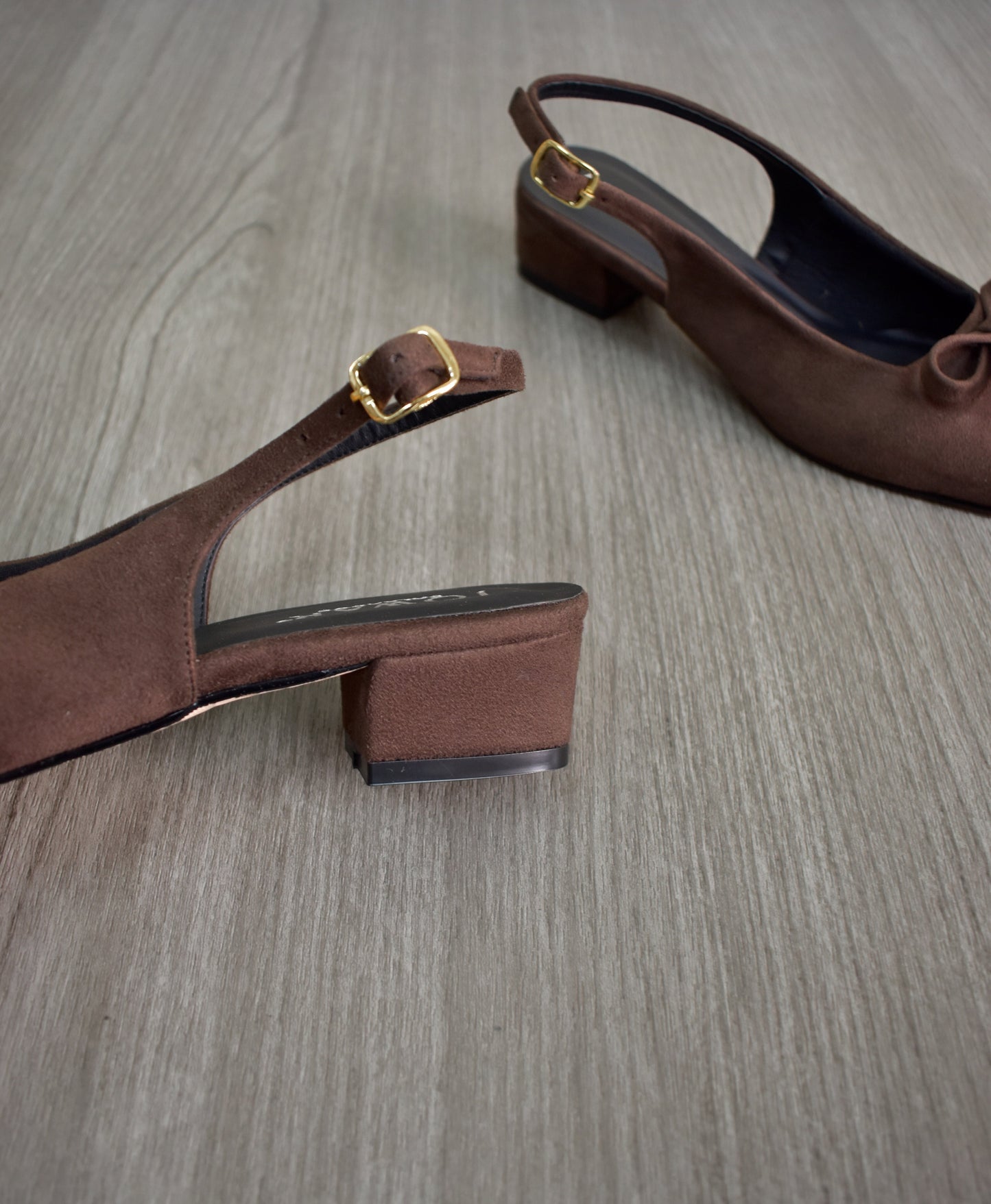 Stilettos RACHEL Square Sueder chocolate